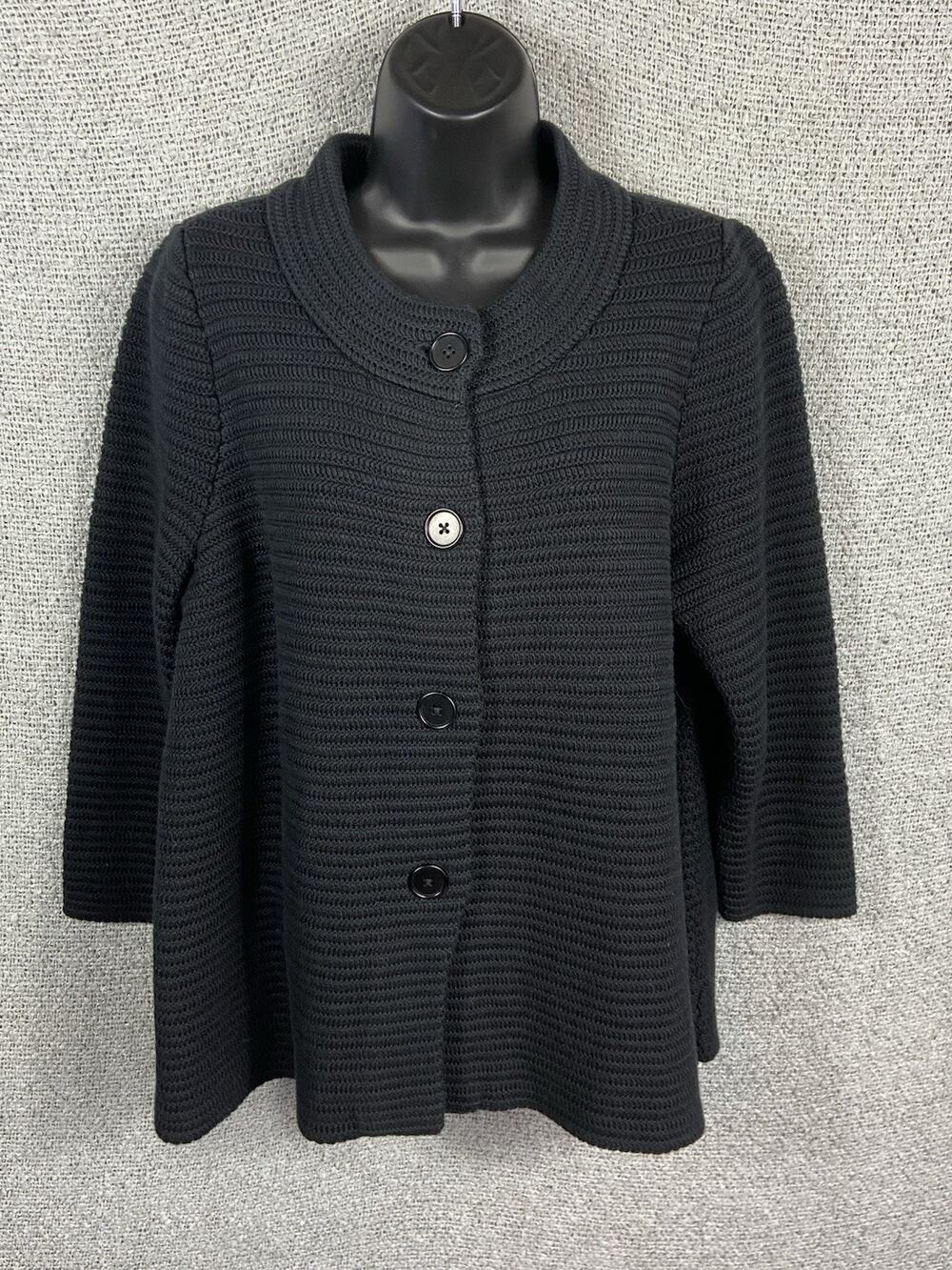 Talbots Women Thick Cardigan Sweater 1X Cotton Rayon Button Up Ribbed NWOT